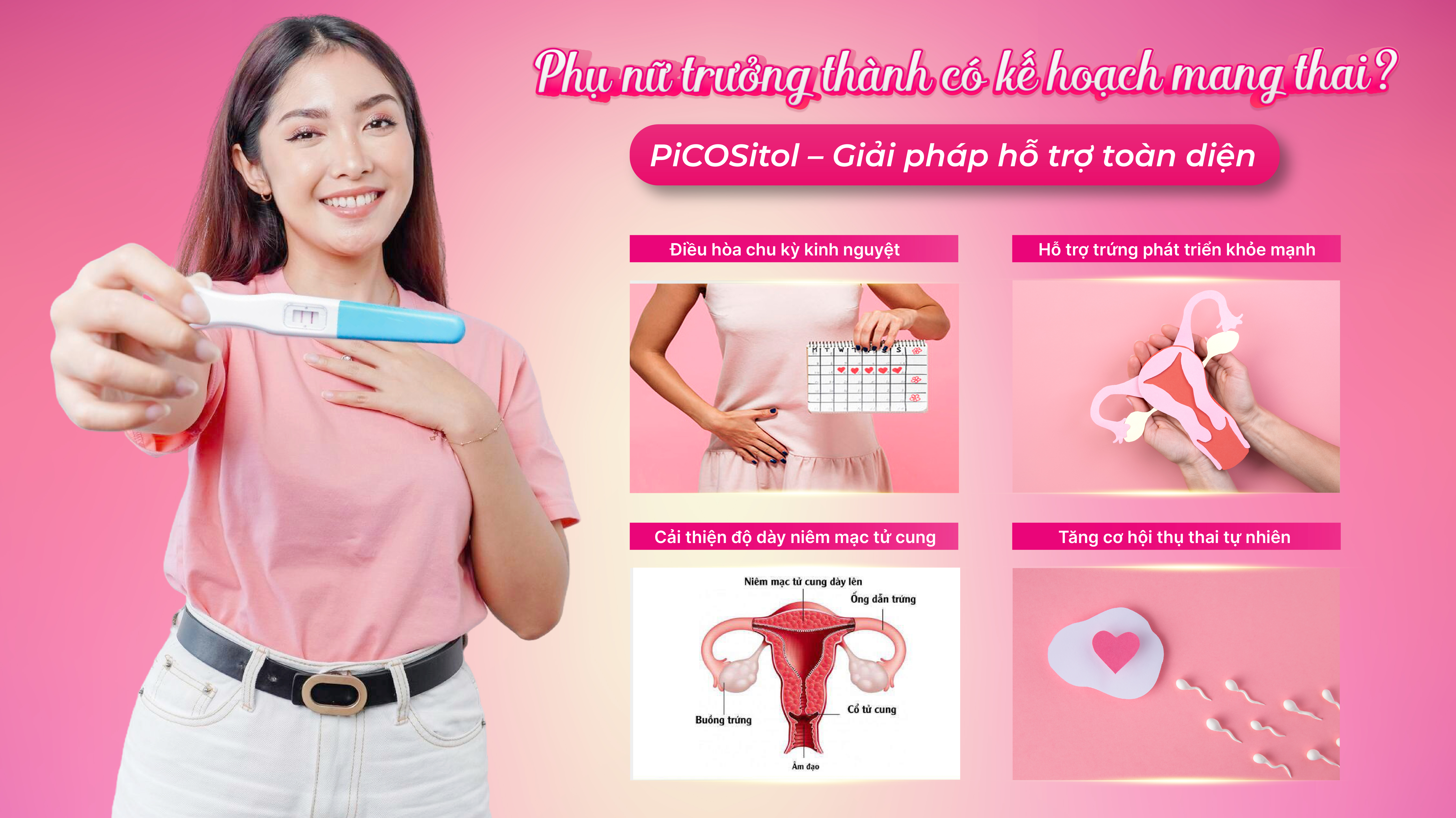 TPBVSK PiCOSitol phù hợp với phụ nữ trưởng thành có kế hoạch mang thai