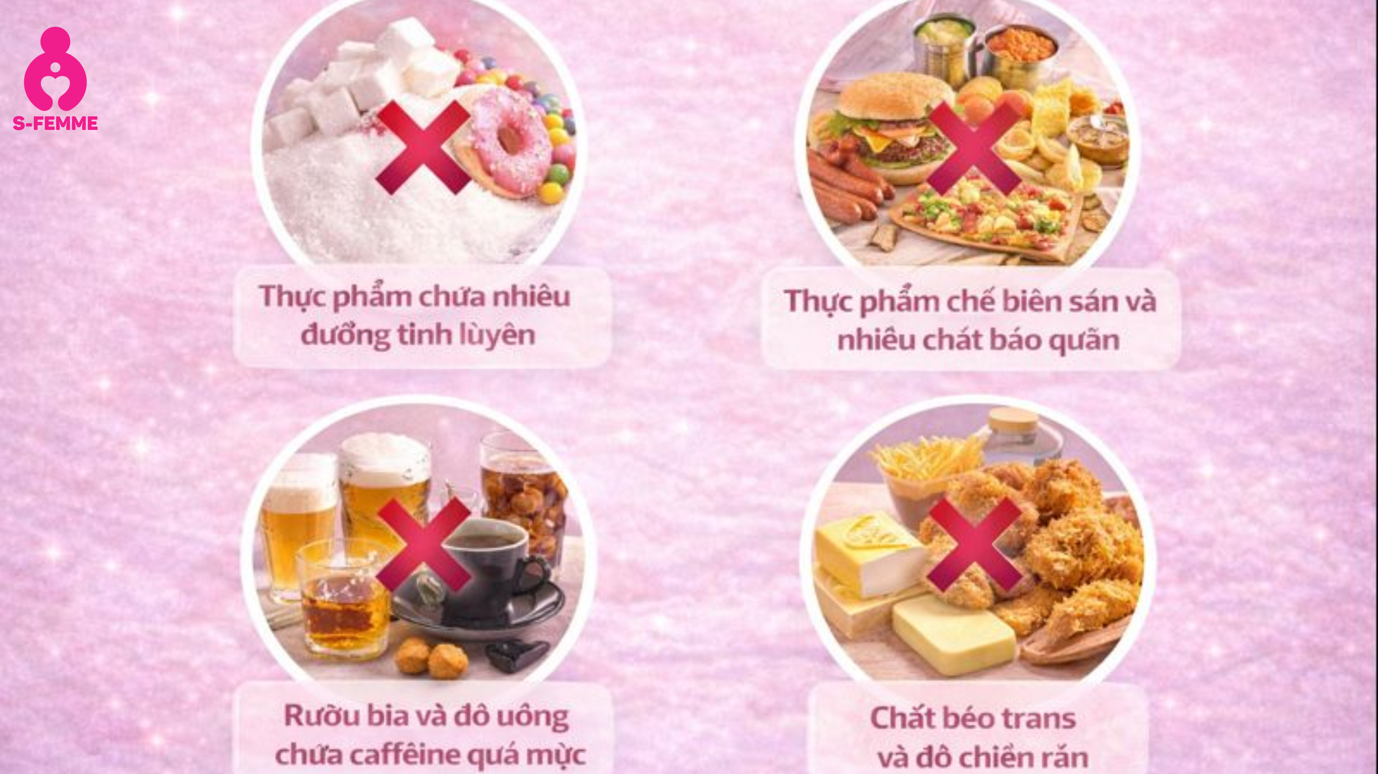 thực phẩm nên hạn chế để tránh làm rối loạn kinh nguyệt